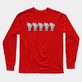 Five Grey Elephant Christmas Santa Hat Long Sleeve T-Shirt